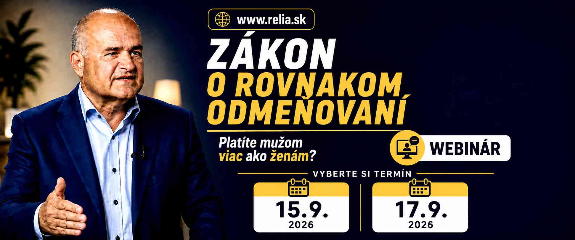 Zákon o rovnakom odmeňovaní mužov a žien – Webinár 16.7.2026 a 17.9.2026
