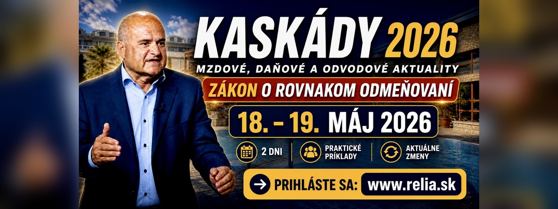 Mzdové, daňové a odvodové aktuality, Kaskády (Sielnica) 18.05.2026